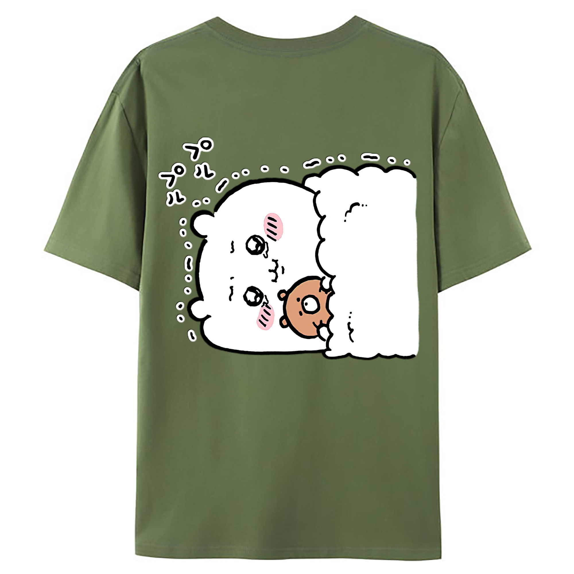 （画像用） ちいかわ ちいかわ Chii-kawa chiikawa 綿100％ メンズ半袖Tシャツ（バックプリント） 通気性